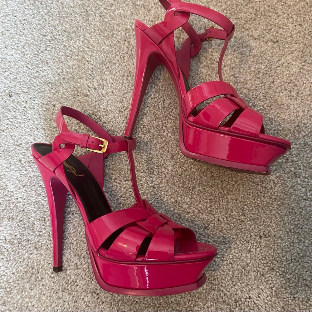 Saint Laurent tribute platform heels pink size 39